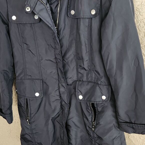 Zara Black Parka Jacket Sz Medium - Picture 2 of 5